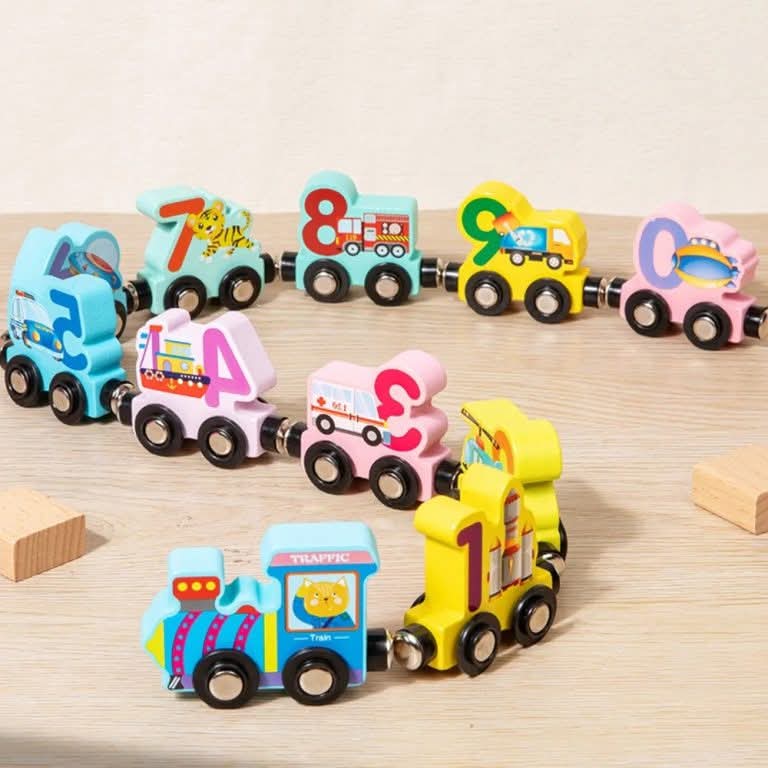Wooden Magnetic Digital Train Toy